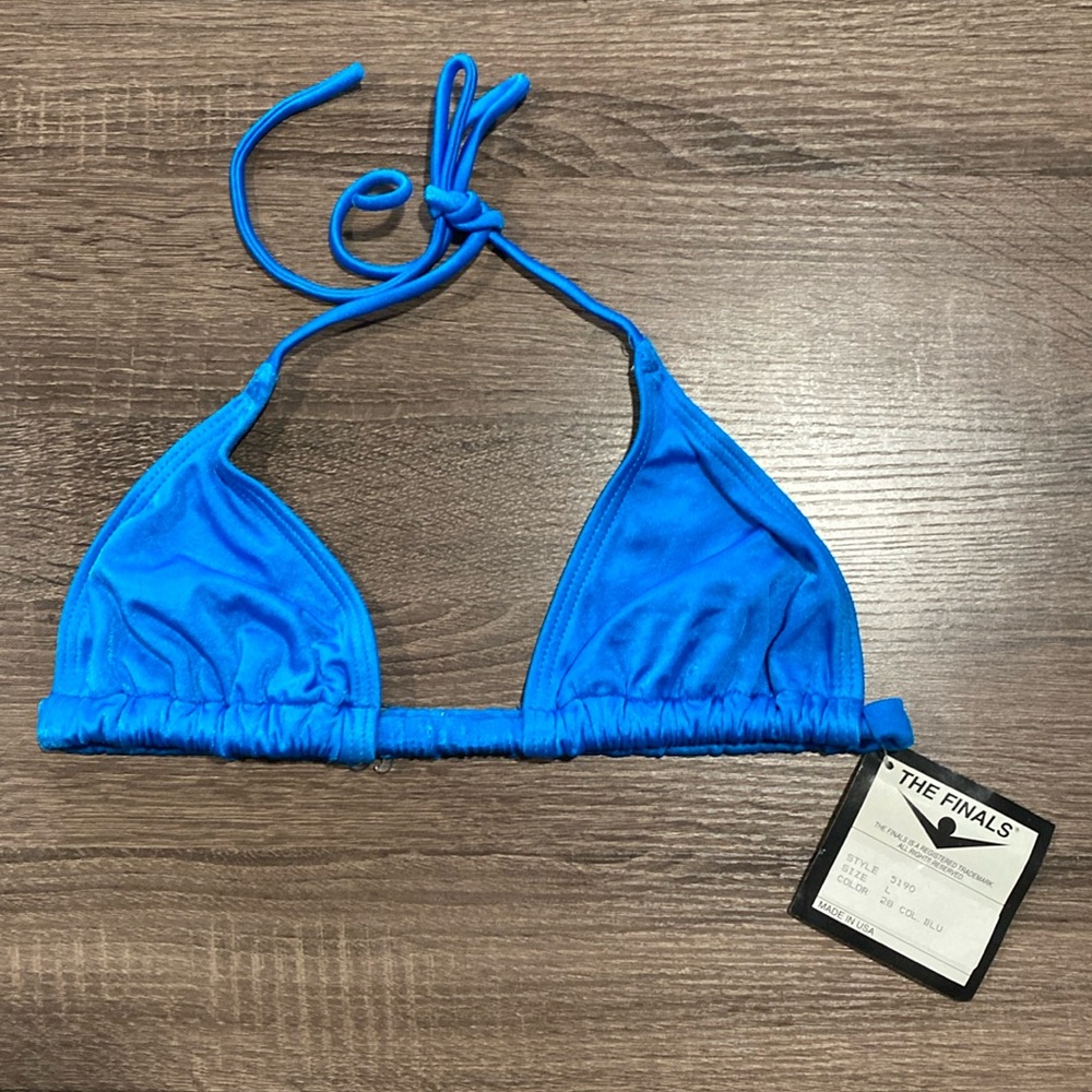 NWT - The Finals Triangle Bikini Top - Sonic Blue - L